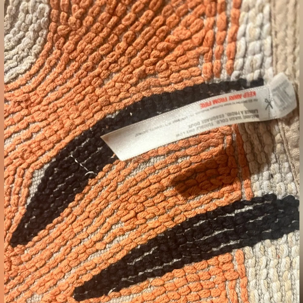 Tiger Face Shag Rug Accent - Bold Orange & Black